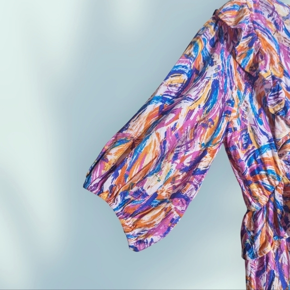 NWT AndTheWhy Colorful Abstract Print Blouse Size Large And XL - Picture 6 of 10